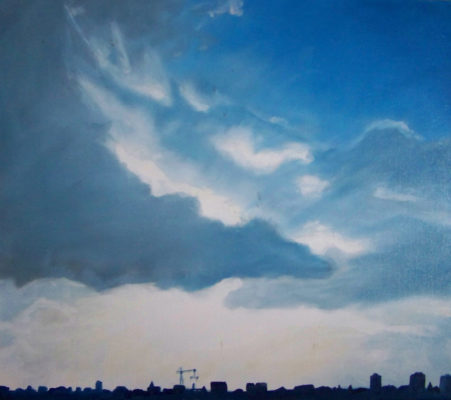 painting, skyline art, Izhar Rott,