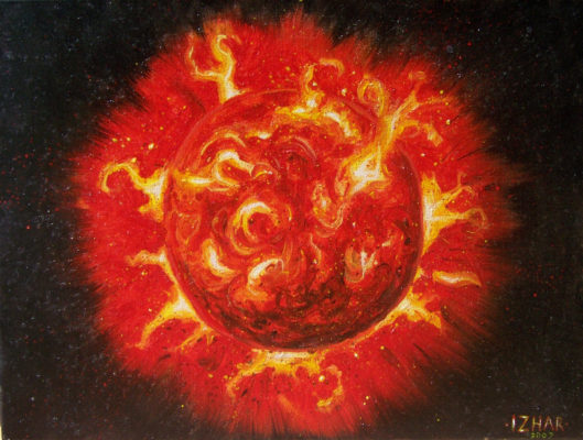 painting, fire art, Izhar Rott,