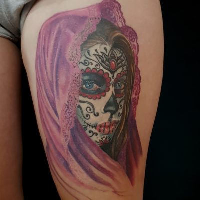 Izhar Rott Sugar Skull Tattoo