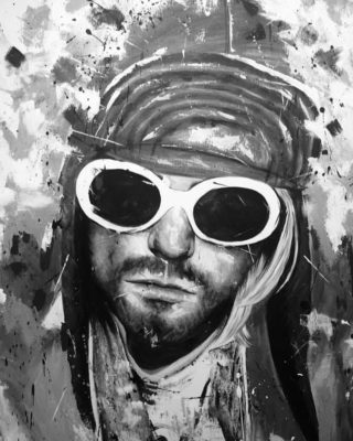 Manon Light Art Painting, kurt cobain painting