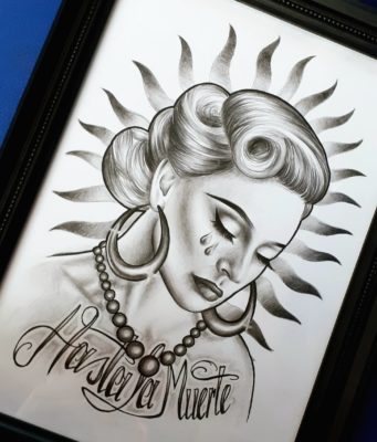 Manon Light Art Painting, reaistic drawing, hasta la muerte