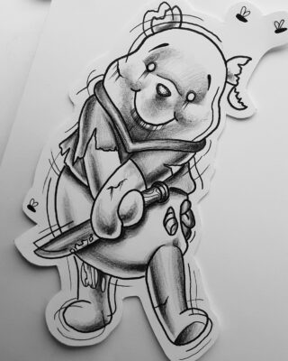 tattoo design, light art tattoo, winnie the pooh tattoo