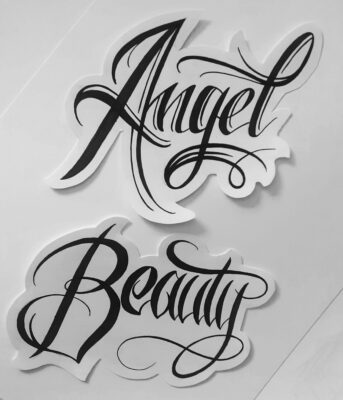 tattoo design, light art tattoo, calligraphy tattoo