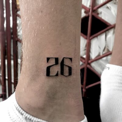 26 tattoo, 26, numbers tattoo, light art tattoo, women tattooer