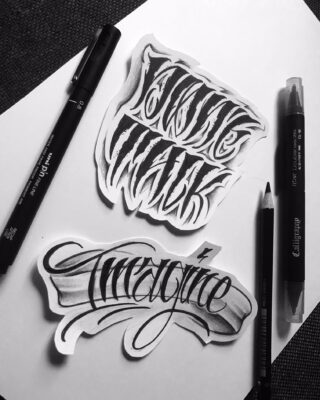 Lightart tattoo, calligraphy, tattoo design, tattoo flash
