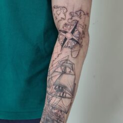 Lightart tattoo, nautical tattoo sleeve