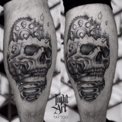 Lightart tattoo, skull tattoo