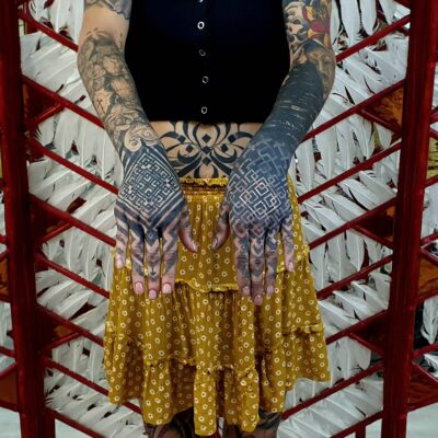 Izhar Rott Tattoo, hand tattoo, geometric tattoo, patterns, psychedelic tattooing